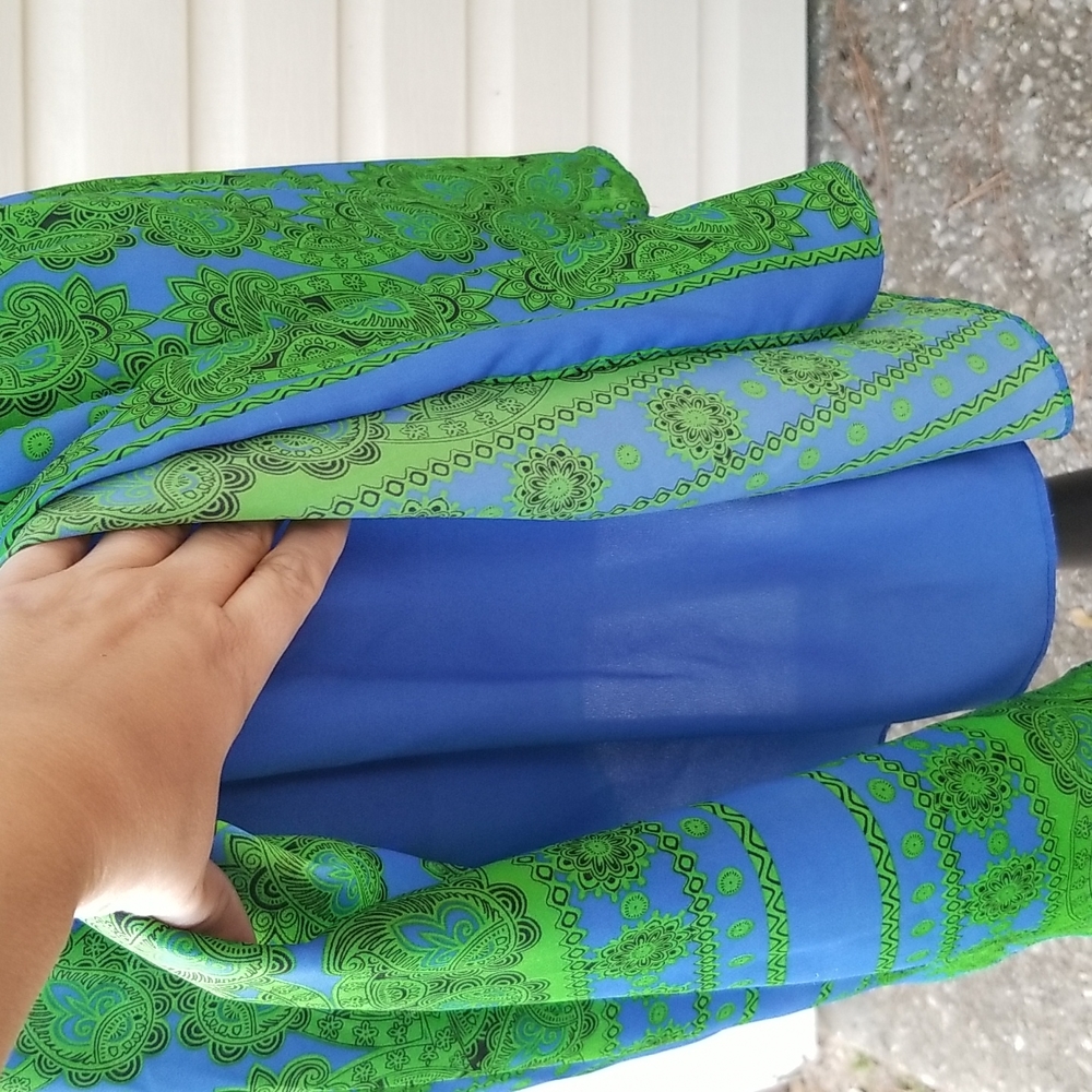 Size S. SUGARLIPS BLUE/GREEN DRESS - Picture 4 of 11